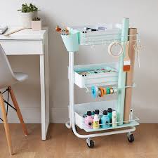 I got a bunch of small, plastic boxes and stuck them to the wall with magnets to keep my drawing supplies off the table. Hobbycraft Craft Room Edit Enhance Your Three Tier Facebook