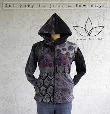 And millions of other items. Floral Pattern Hoodie Black Gray With Embroidery Filosophie Brand Parka