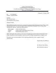 Contoh surat dinas dari sekolah. Contoh Surat Dinas