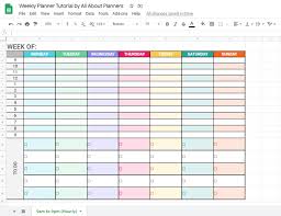 You can also download it as an image. How To Make A Weekly Planner Using Google Sheets Free Online Tool All About Planners