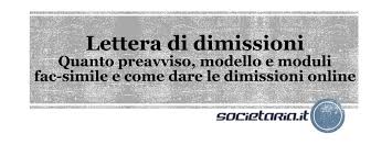 Lettera Di Dimissioni Preavviso Fac Simile E Telematiche