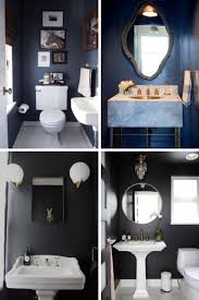 Surely a bathroom in mere white looks bright and light, at the same time it can be a little cold. Go Big In Small Spaces Why Dark And Bold Is A Good Choice For A Tiny Bathroom Best Bathroom Colors Bathroom Wall Colors Tiny Bathroom Makeover