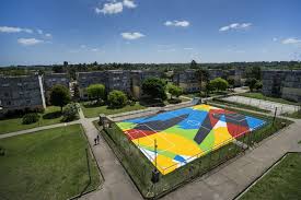 Elian Paints A Football Court In Montevideo Uruguay Street Art Street Painting Montevideo