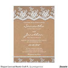 Elegant Lace And Rustic Craft Paper Wedding 5x7 Paper Invitation Card Creative Wedding Invitations Wedding Invitations Rustic Rustic Invitations