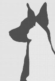 Black And White Silhouette Cross Stitch Patterns Dog And Cat In Silhouette Cross Stitch Pattern By Crossstitchinn Cross Stitch Animals Cross Stitch Silhouette Cross Stitch