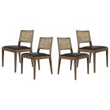 Sebago midcentury rattan chair with fabric cushion. Mid Century Modern Rattan Dining Chair Set Of Six For Sale At 1stdibs