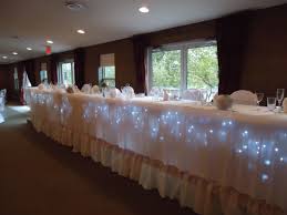 Icicle Lights Under Table Cloth Bridal Party Table Bridal Party Tables Wedding Christmas Wedding