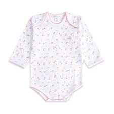 Bloom Wind Long Sleeve Onesie In Pink Marie Chantal Ltd