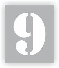 Number Nine 9 Stencil Custom Laser Cut Spray Paint Stencil Lazer Designs