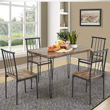 Visit our stores or shop online at ikea.ca. Erommy 5 Piece Dining Table Set With 4 Benches Modern Gray Brown Walmart Com Walmart Com