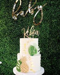 Modern Hawaiian Baby Shower Kara S Party Ideas Pineapple Baby Shower Luau Baby Showers Hawaiian Baby Showers
