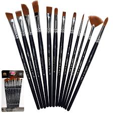 paint brushes 12 set professional paint brush round pointed tip nylon hair artist acrylic brush for acrylic watercolor oil painting by crafts 4 all