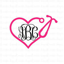 Heart Monogram Stethoscope Svg Stethoscope By Ltcreativedesigns Monogram Alphabet Monogram Svg Monogramed Stethoscope