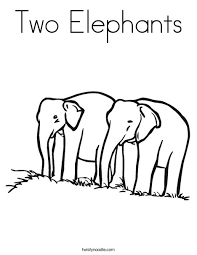 An original drawing of elephants in a zentangle inspired style. Two Elephants Coloring Page Twisty Noodle