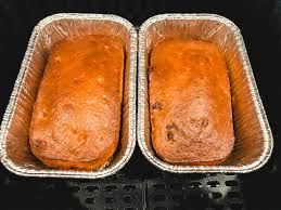 The pan measures 14.8 x 8.8 x 2.2 inches and its cavity size is 5.75 x 3 inches (14.6 x 7.6 cm). Air Fryer Banana Bread Aileen Cooks