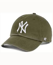 47 New York Yankees Olive White Clean Up Cap White Baseball Cap 47 Brand Yankees Hat