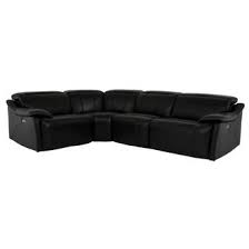Sectional sofas create an ideal space for lounging in the living room. Austin Black Leather Power Reclining Sectional El Dorado Furniture
