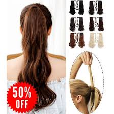 Clip in extensions as well as tape in and sew in. Shop Rhyme Dark Brown 20 110g Curly Ponytail Wig Wrap Around Synthetic Hair Clip In Hair Extensions Long Natural Wavy Hair Piece Pony Online From Best Ponytails On Jd Com Global Site