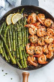 Garlic Butter Shrimp Recipe With Asparagus Best Shrimp Recipe Recipes Health Dinner Recipes Asparagus Recipe