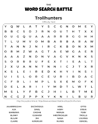 If you are a teacher, this is a very good activity to give to your students. Printable Trollhunters Word Search