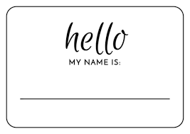 Tackle Your Check In Table With With This Simple Hello My Name Is Name Tag Sticker Design This Write In Name Name Tag Templates Wedding Name Tags Name Tags