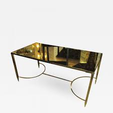 8 mm clear tempered glass. Brass Coffee Table With Mirrored Glass Top