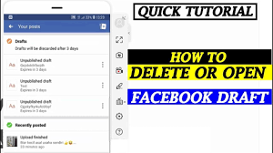 Where to find drafts on facebook. How To Open Or Delete Facebook Draft Youtube