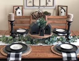 Black And White Farmhouse Tablescape Farmhouse Dining Room Table Farmhouse Style Dining Room Farmhouse Table Setting