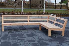 hoek loungebank lono van douglas hout tuin hoekbank tuin loungebank zitplaatsen in de tuin