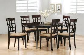 Amazon Com 7 Piece Dining Set In Rich Cappuccino Coaster Home Kitchen Contemporary Oval Dining Table Dining Table Chairs Dining Room Furniture Sets