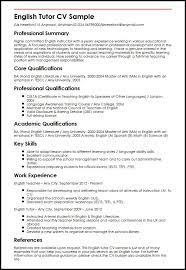 I need a job to get experience, but i need experience to get a job. English Tutor Cv Example Myperfectcv
