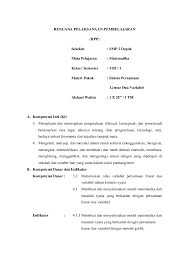 Rpp spldv kelas 8 kurikulum 2013 doc. Soal Uji Kompetensi Spldv Kelas 8 Doc Download
