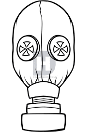Make two lines (one horizontal and one vertical) to divide the shape in half. Orasnap Anime Easy Gas Mask Drawing