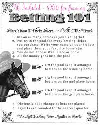 kentucky derby party printable betting sheets by