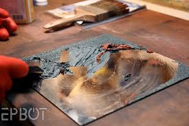I saw someone say the back of tiles are dark gray. Epbot Diy Antiqued Mirror Wall Panels Or Fun With Muriatic Acid