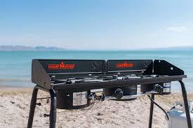 Goplus outdoor stove portable propane gas cooker iron cast patio burner. Amazon Com Camp Chef Explorer 3x Three Burner Stove Cooking Surface 14 In X 49 In Freestanding Grills Patio Lawn Garden