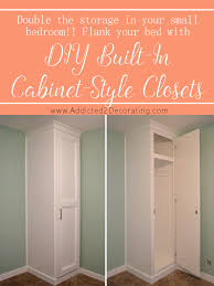 It ate 3 pcs of 4x8ft 3/4 plyboard the size of this cabinet. Diy How To Build Cabinet Style Closets To Flank Your Bed Double Your Bedroom Storage Addicted 2 Decorating