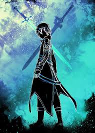 Black Swordsman Soul Metal Poster Print Donnie Displate In 2020 Sword Art Online Asuna Sword Art Online Wallpaper Sword Art