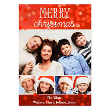 Gold merry christmas stars photo holiday card. Merry Christmas Five Collage Personalized Photo Card