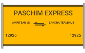 12926 Paschim Express Amritsar Jn To Bandra Terminus