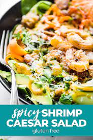 Spicy Shrimp Caesar Spinach Salad Caesar Salad Recipe Best Salad Recipes Healty Dinner