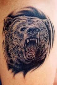 Realistic Black Roaring Bear Tattoo Tattooimages Biz Bear Tattoos Bear Tattoo Bear Tattoo Designs