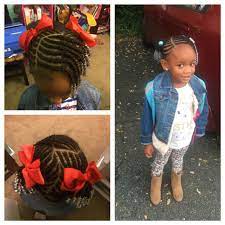 Red Bows And Cornrows Natural Hairstyles For Kids Baby Hairstyles Toddler Hair