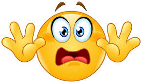 Scared or panicked emoji emoticon with hands up showing a dont shoot  surrender or stop gesture | Premium Vector