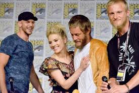 Alyssa sutherland, who played fimmel's second wife, aslaug. Travis Fimmel Photos Photos Sdcc Panel With The Cast And Creator Of Vikings Ragnar Lothbrok Vikings Vikings Viking History