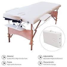 Costway 84 L Portable Massage Table Facial Spa Bed Tattoo W Free Carry Case White Walmart Com In 2020 Massage Table Portable Spa Massage Tables