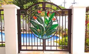 Maybe you would like to learn more about one of these? Hawaii Inspired Tropical Entrance Art By Clarence Sagisi Artist Www Fusionart808 Com Metal Garden Gates Gate Design Ornamental Iron Gates