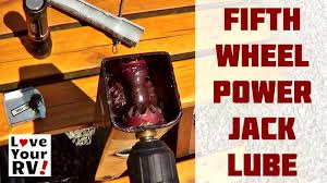 How to lubricate rv stabilizer jacks? Fifth Wheel Power Landing Jack Leg Lubrication