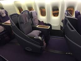 An older business class seat refurbished to surprisingly new condition on both our recent flights. Review Thai Airways 777 200 Business Class Bangkok To Seoul Live And Let S Fly