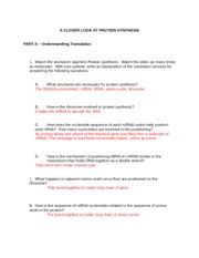 Execute rna and protein synthesis gizmo answer key pdf in a couple of minutes following the instructions below: A Closer Look At Protein Synthesis Assignment A Closer Look At Protein Synthesis Part A Understanding Translation 1 Watch The Animation Segment Course Hero